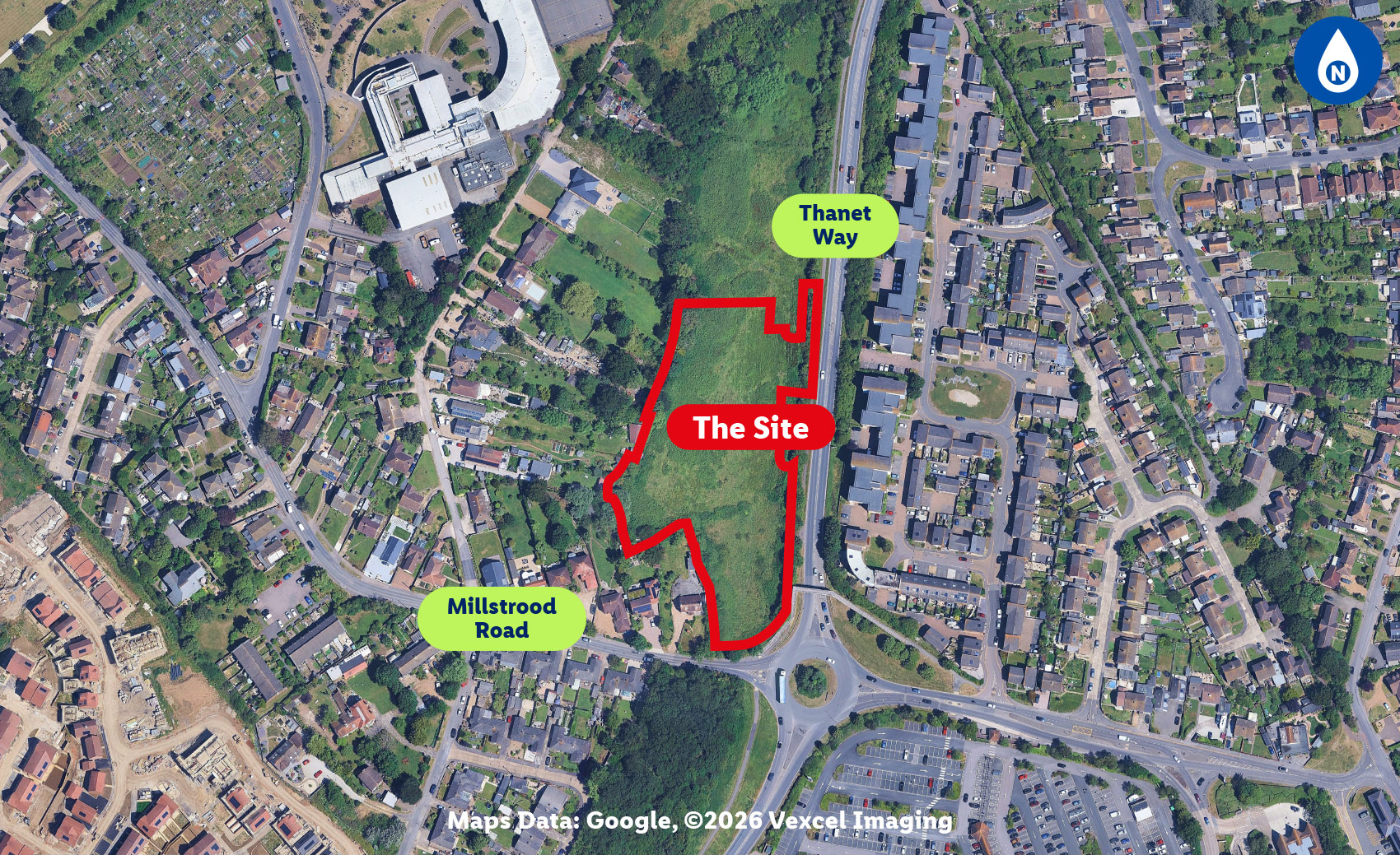 aerial photograph of the site